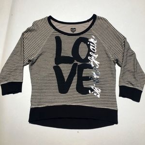 Modern Lux Sheer Back Long Sleeve Sweater Top Size L